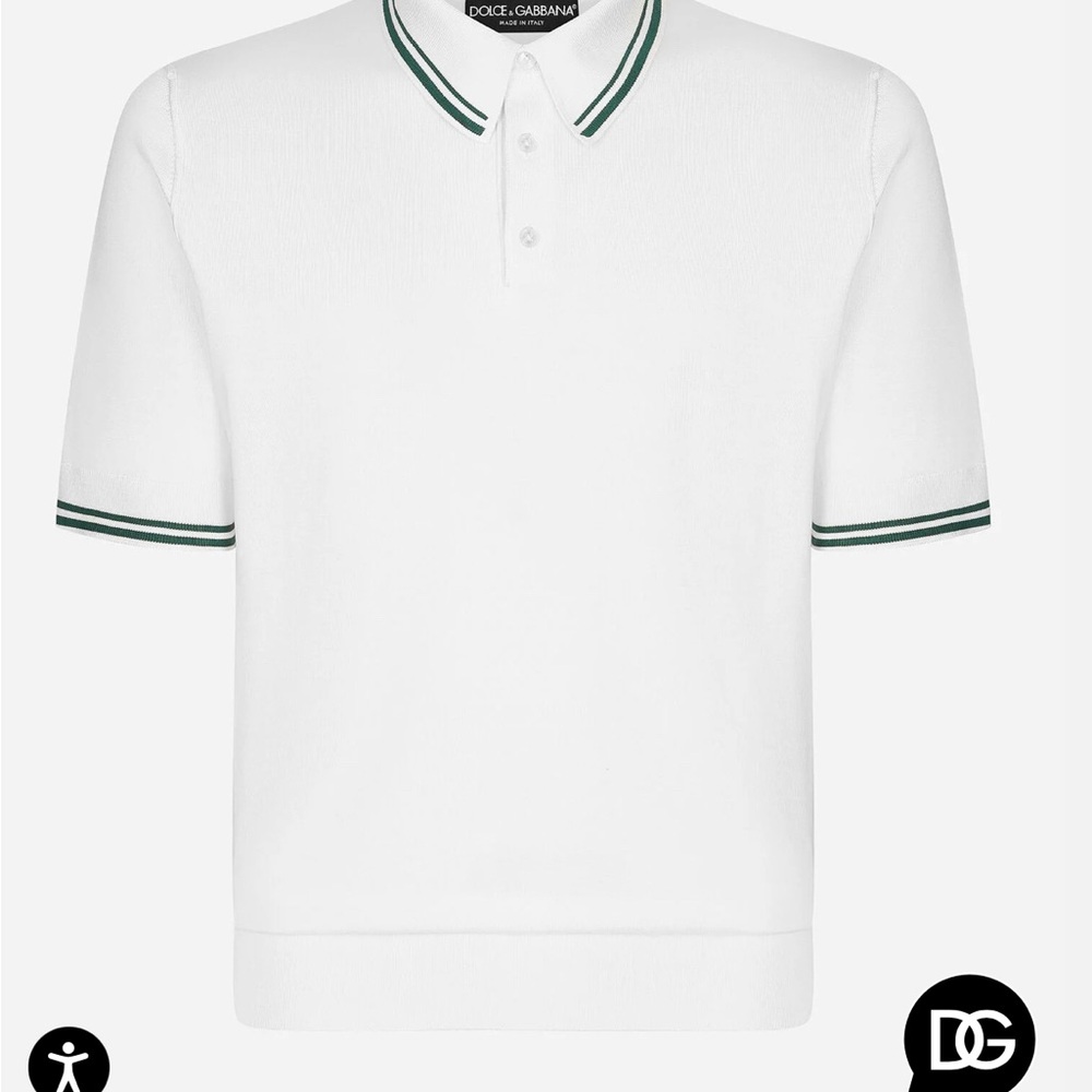 NWT Dolce & Gabbana Polo Shirt with Green Accents